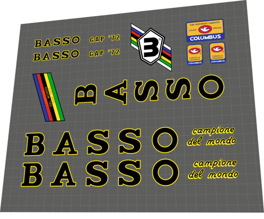 2019 Basso Campione Del Mondo Gap '72 Frame Decal Set