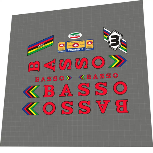 1981 Basso Track Red Frame Decal Set