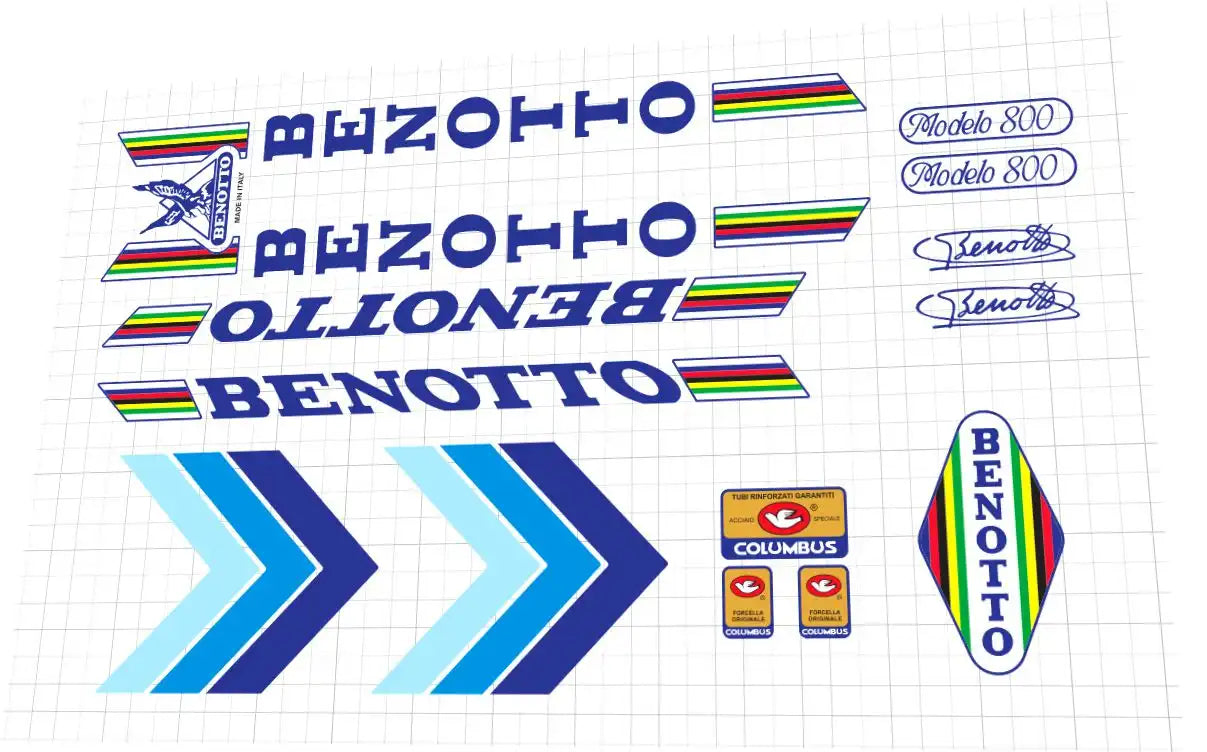 1984 Benotto Modelo 800 Frame Decal Set