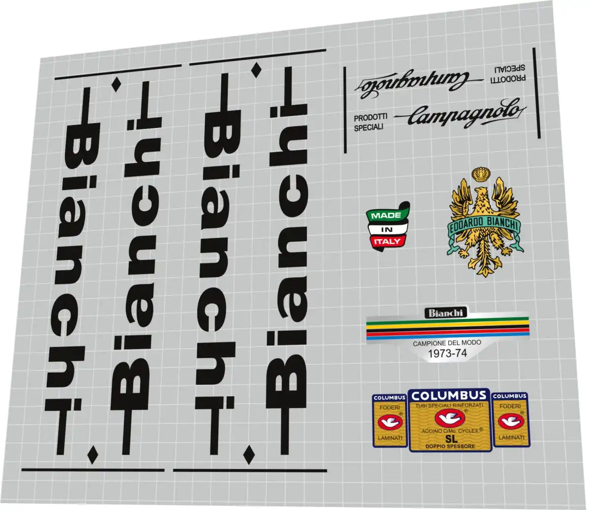 Bianchi Specialissima Frame Decal Set - 1970