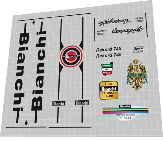 1970s Bianchi 745 Frame Decal Set