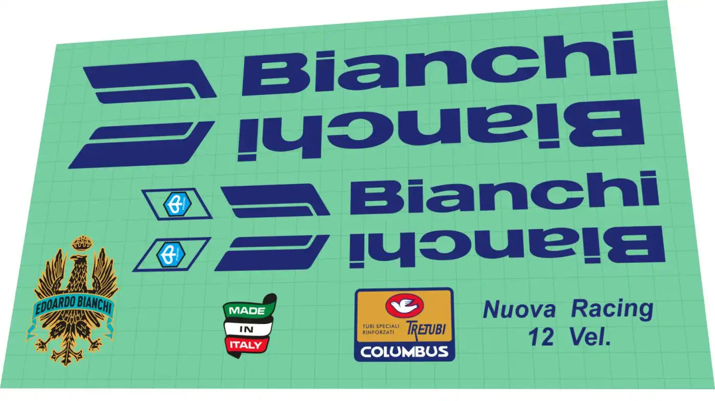 1983 Bianchi Nuova Racing 12Vel Frame Decal Set