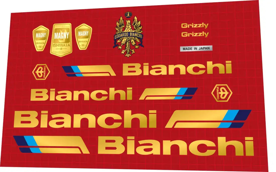 Bianchi Grizzly Frame Decal Set - 1984