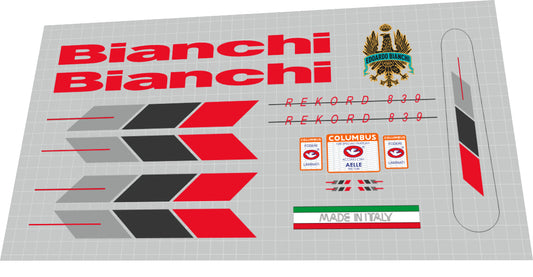 1988 Bianchi Rekord 839 Frame Decal Set