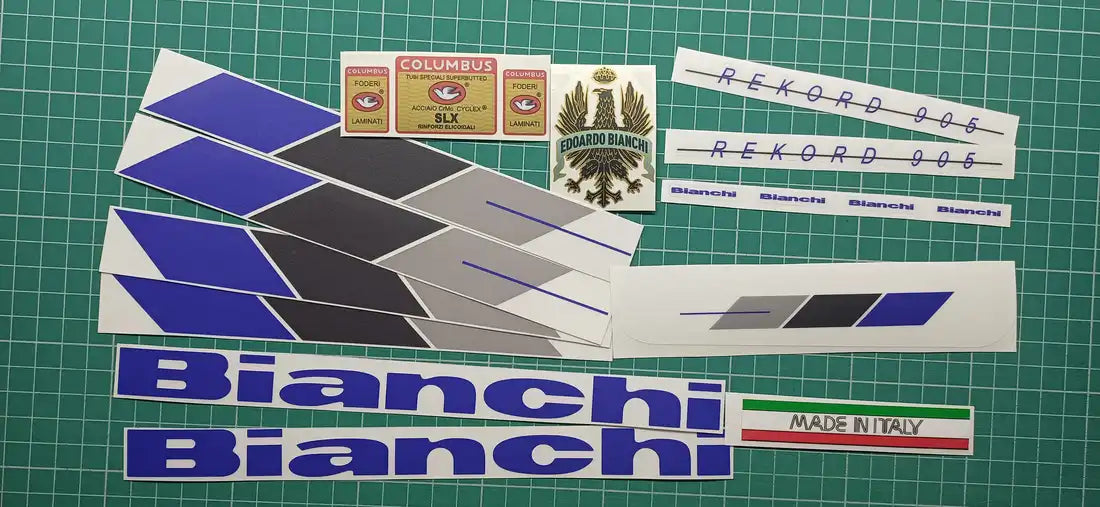 1988 Bianchi Rekord 905 Blue Frame Decal Set