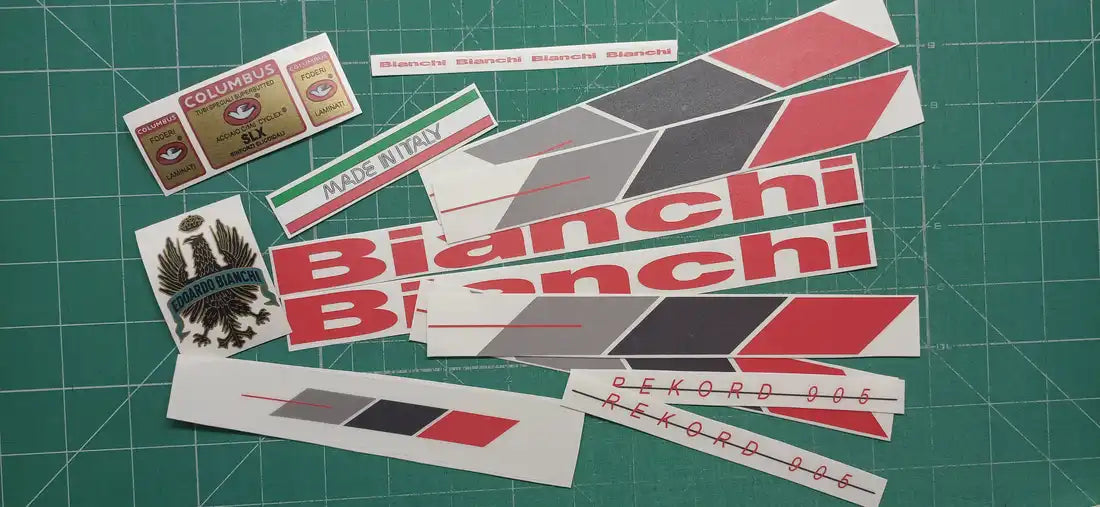 1988 Bianchi Rekord 905 Red Frame Decal Set