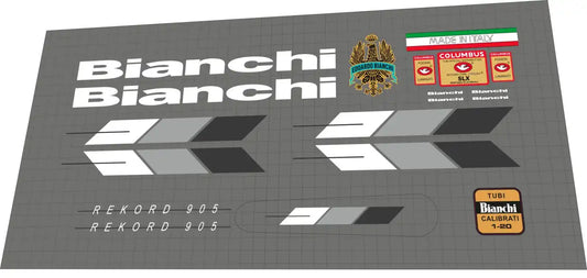 1988 Bianchi Rekord 905 White Frame Decal Set