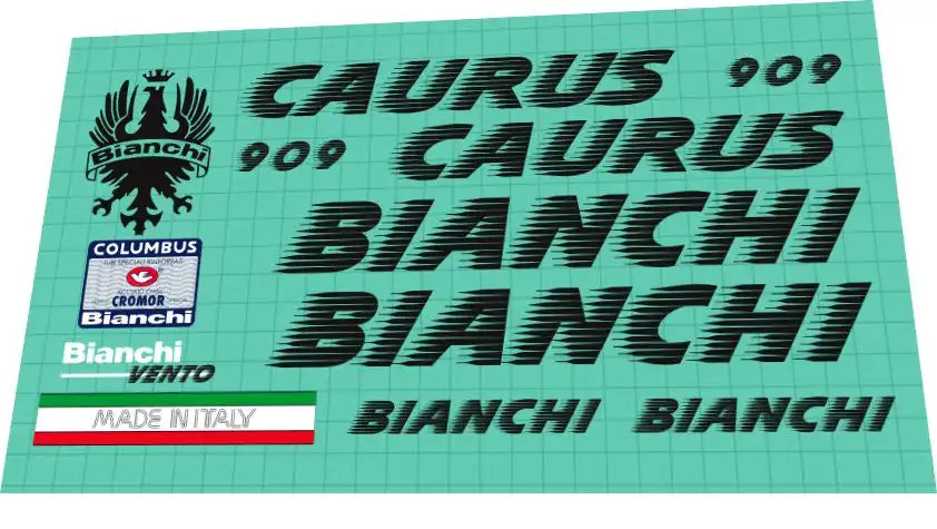 1989 Bianchi Caurus 909 Black Frame Decal Set