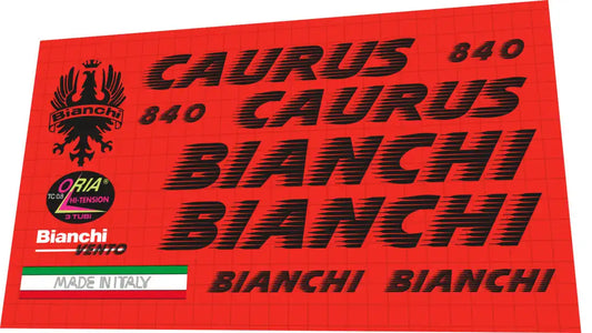 Bianchi Caurus 840 Black Frame Decal Set - 1990