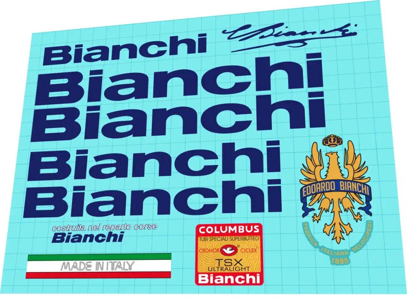 1991 Bianchi TSX Ultralight Frame Decal Set