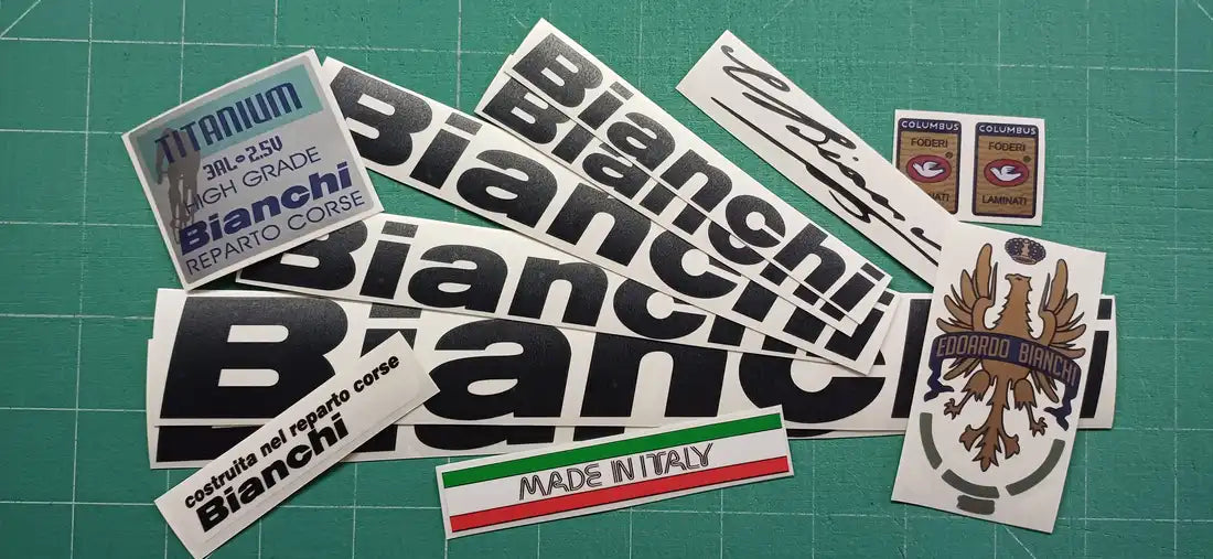 1997 Bianchi Titanium Megatube Black Frame Decal Set