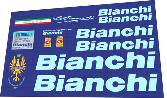 1997 Bianchi Titanium Megatube Celeste Frame Decal Set