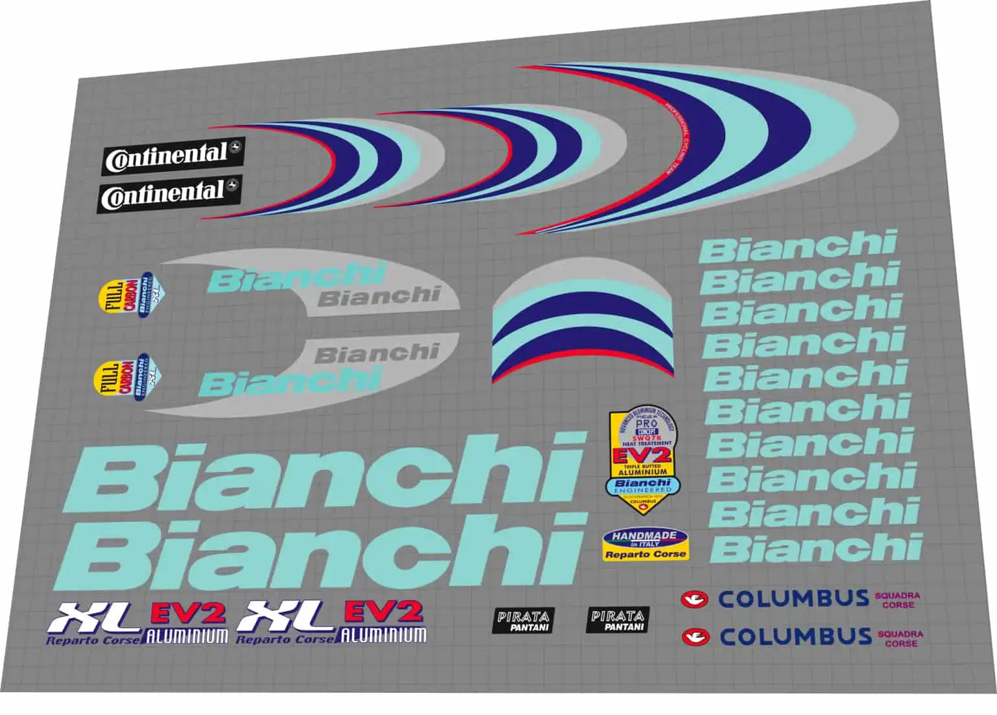 2000 Bianchi XL EV2 Pirata Pantani Frame Decal Set
