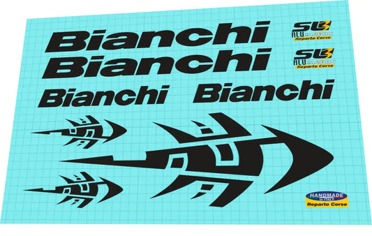 2004 Bianchi SL3 Alu Carbon Black Frame Decal Set
