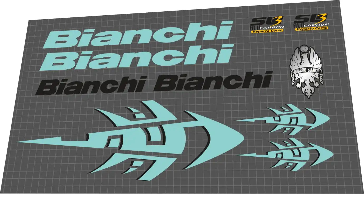 2004 Bianchi SL3 Alu Carbon Celeste Frame Decal Set