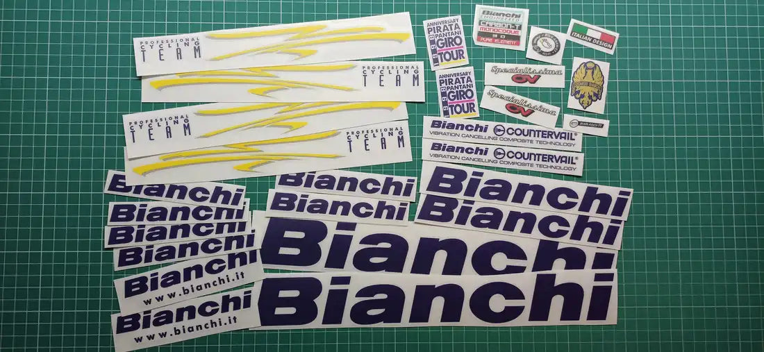 2018 Bianchi 20th Anniversary Pantani Frame Decal Set