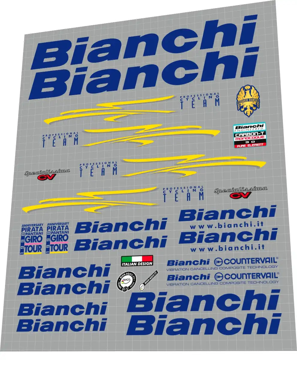 2018 Bianchi 20th Anniversary Pantani Frame Decal Set