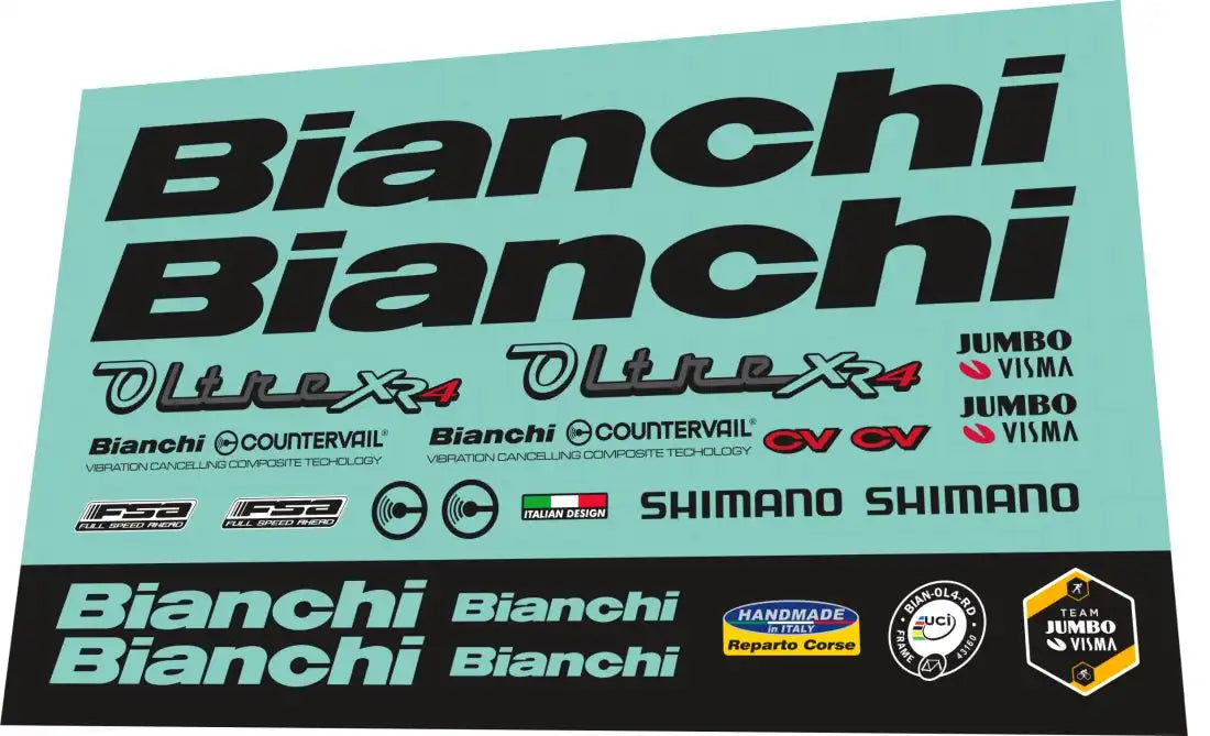 Bianchi Oltre Xr4 Jumbo Visma Frame Decal Set - 2020