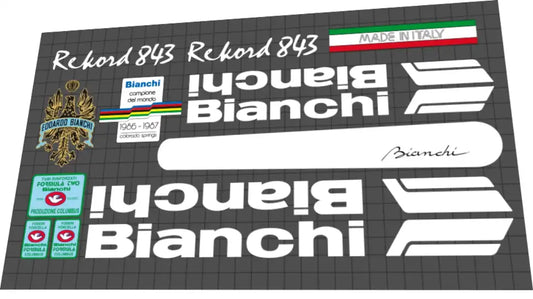 Bianchi Rekord 843 White Frame Decal Set