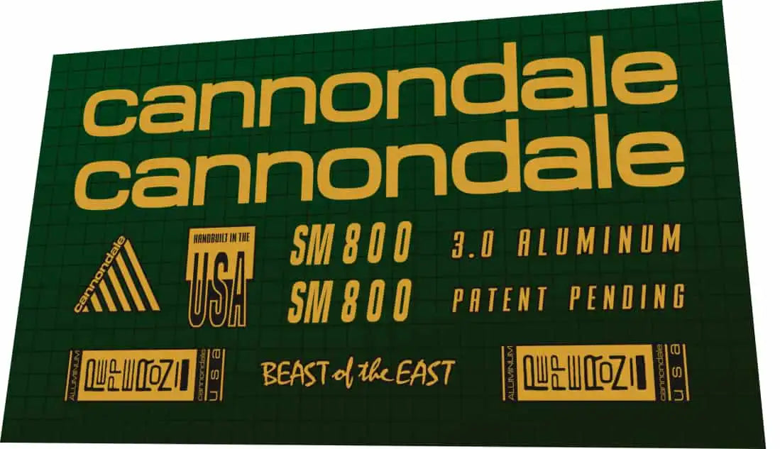 1990 Cannondale SM 800 Frame Decal Set