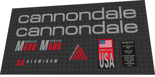1992 Cannondale M500 Frame Decal Set