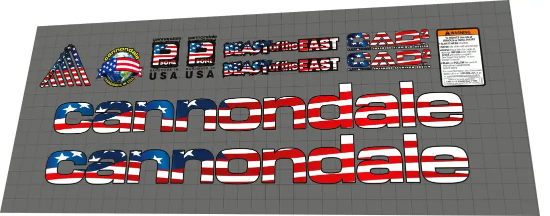1996 Cannondale Beast of the East USA Frame Decal Set