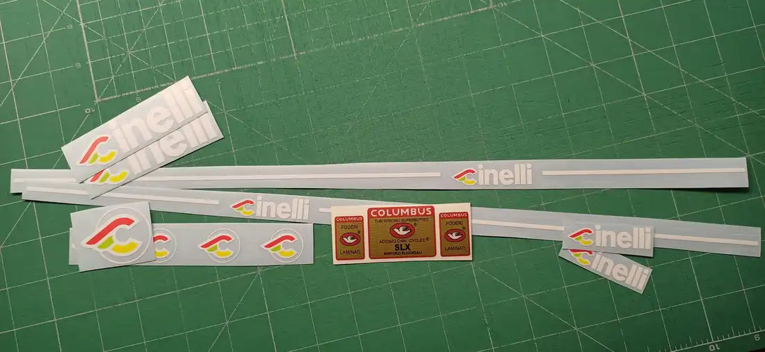 1991 Cinelli Super Corsa White Frame Decal Set