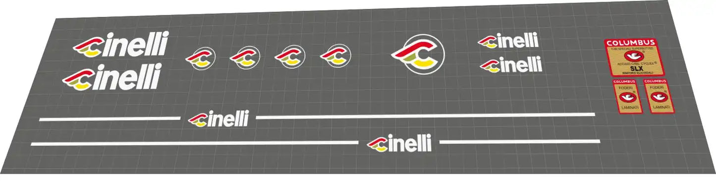 1991 Cinelli Super Corsa White Frame Decal Set