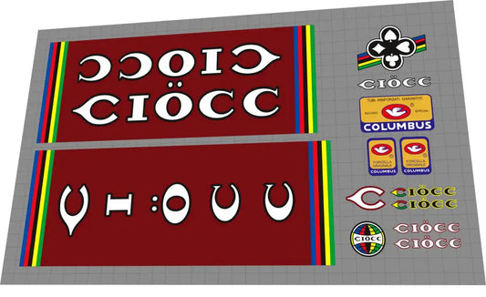 1983 Ciöcc Burgundy Frame Decal Set