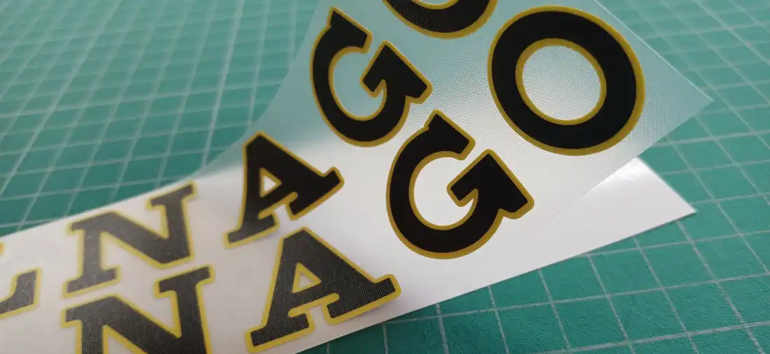 1970s Colnago Super Black Yellow Outline Frame Decal Set