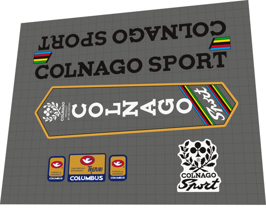 1980s Colnago Sport Transparent Background Frame Decal Set