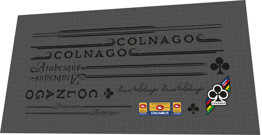 1983 Colnago Arabesque Black Frame Decal Set