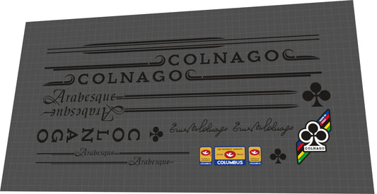 1983 Colnago Arabesque Black Frame Decal Set