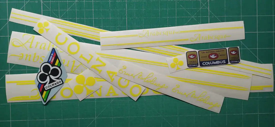 1983 Colnago Arabesque Yellow Frame Decal Set