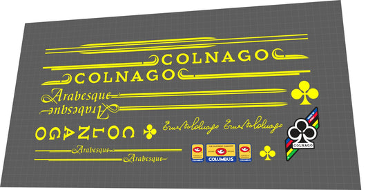 1983 Colnago Arabesque Yellow Frame Decal Set