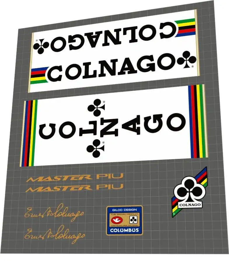 1988 Colnago Master Piu Gold Lettering Frame Decal Set