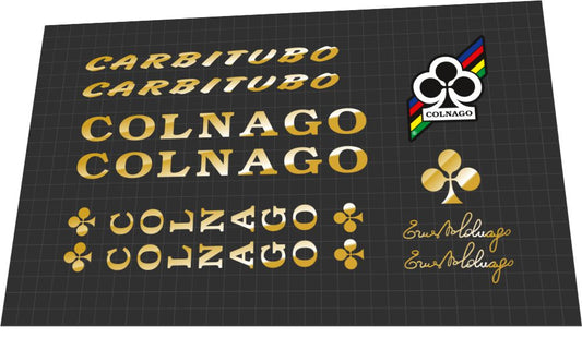 1989 Colnago Carbitubo Mirror Gold Frame Decal Set