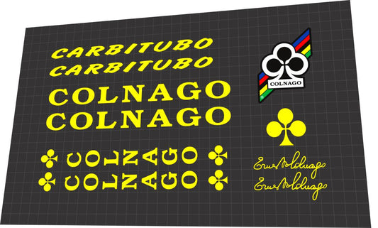 1989 Colnago Carbitubo Yellow Frame Decal Set