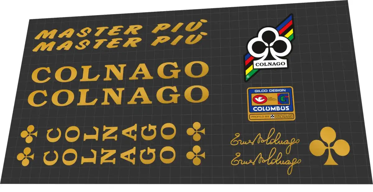 1989 Colnago Master Piu Gold Frame Decal Set