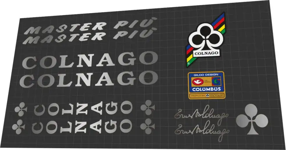 1989 Colnago Master Piu Silver Frame Decal Set