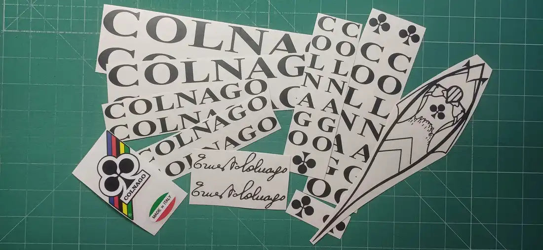 1990s Colnago Classic Black Frame Decal Set