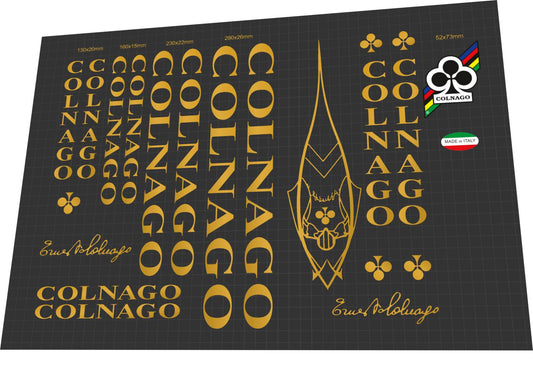 1990s Colnago Classic Gold Frame Decal Set