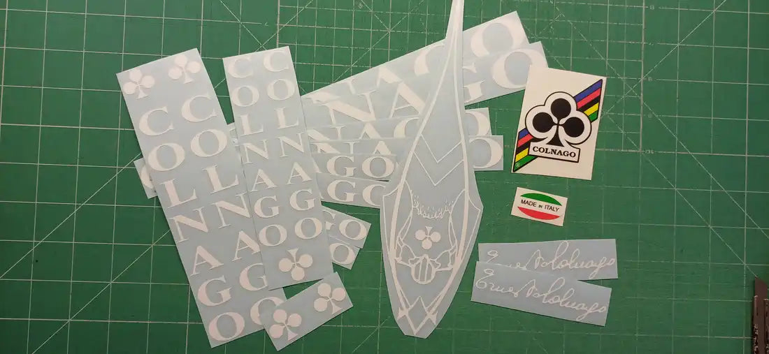 1990s Colnago Classic White Frame Decal Set
