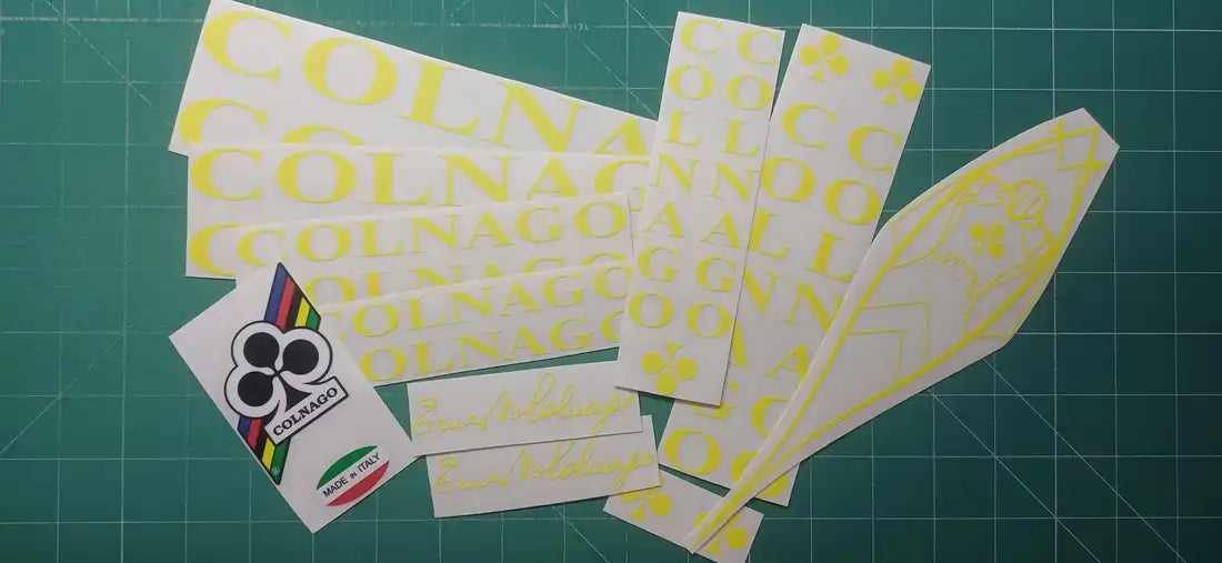 1990s Colnago Classic Yellow Frame Decal Set