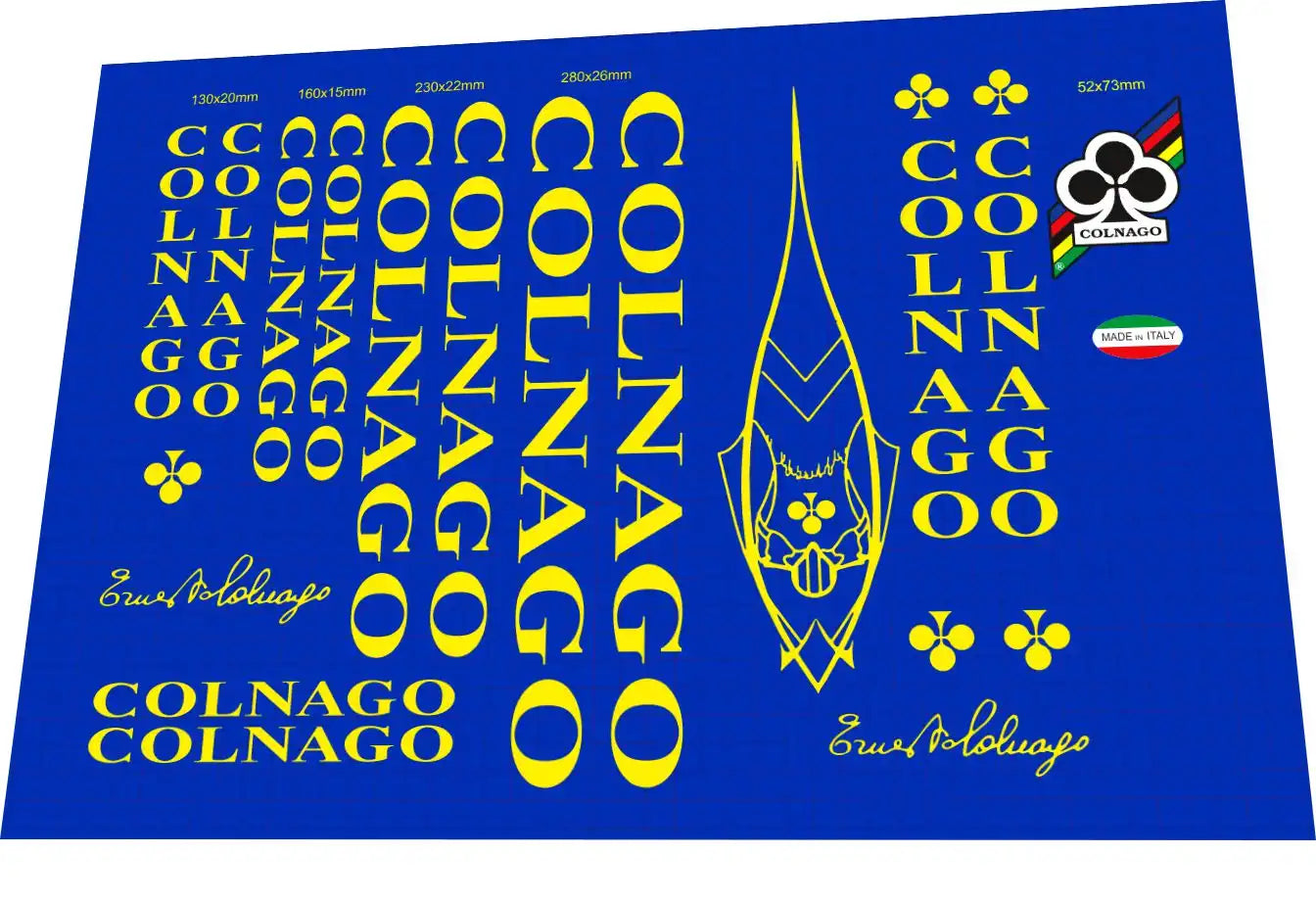 1990s Colnago Classic Yellow Frame Decal Set