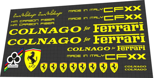 2010 Colnago for Ferrari CFXX Yellow Frame Decal Set