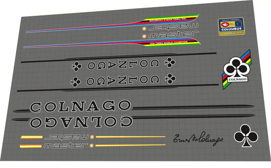 Colnago Master Gilco Black/White Frame Decal Set