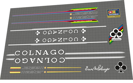 Colnago Master Gilco White/Black Frame Decal Set