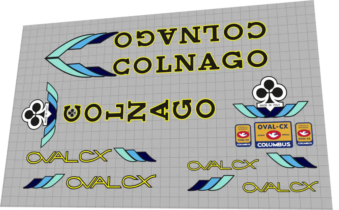 Colnago Oval CX Blue Frame Decal Set