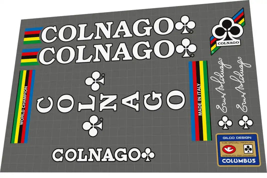 Colnago White/Black Frame Decal Set